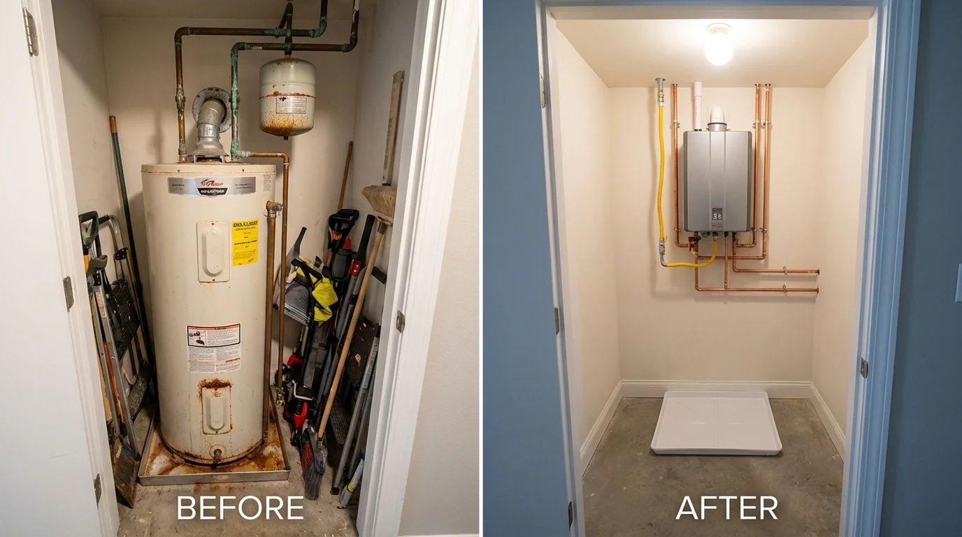 Tank water heater versus wall-mounted tankless unit comparison for Rome, GA homeowners